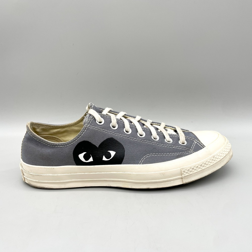 Converse Mens 10 Comme des Garcons PLAY Chuck 70 Low Steel Gray Canvas Classic